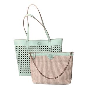 Nanette Lepore Mint Tote and Clutch Set